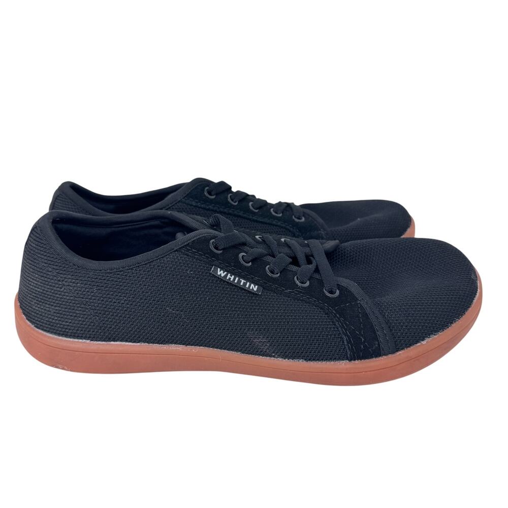 WHITIN Barefoot Sneakers Men's EU 41 Black Upper Canvas Zero Drop Sole Lace Up